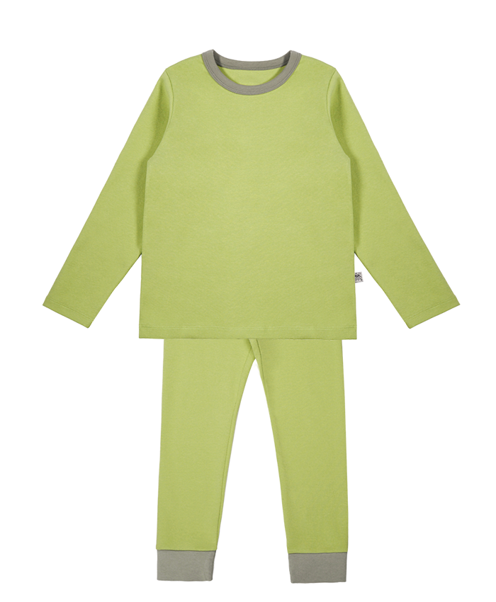 [SET] YellowGreen Solid Homewear