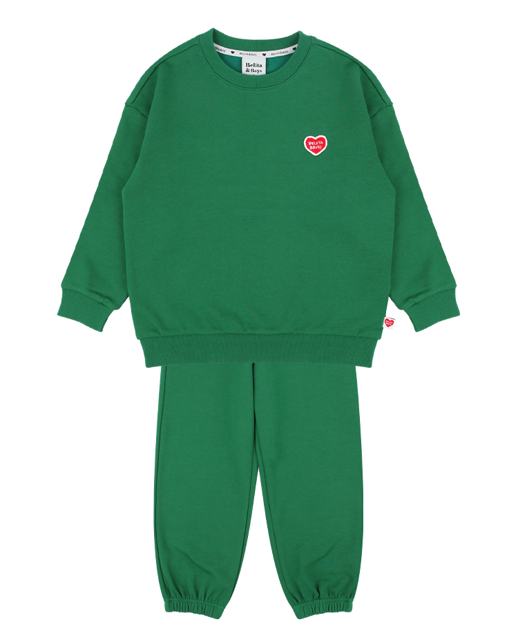 [SET] Green BB Heart Basic Jogger