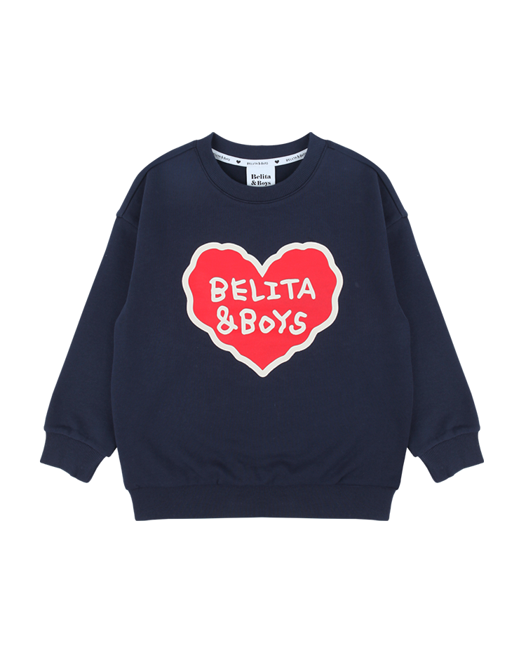 Navy BB Big Heart Sweatshirt