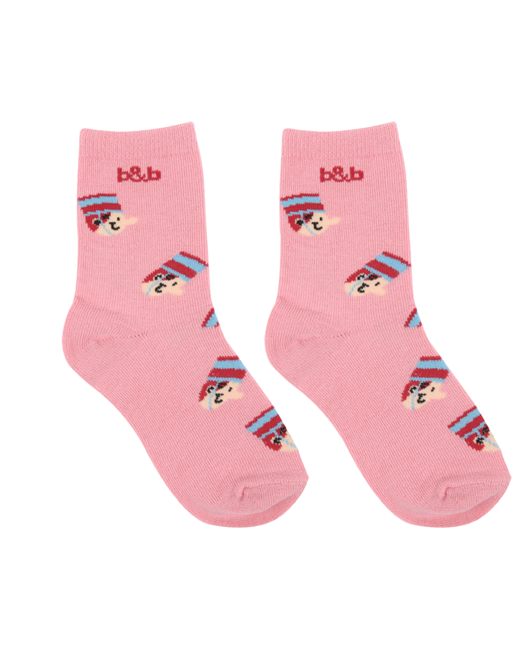 Pink Bellboy Face Socks