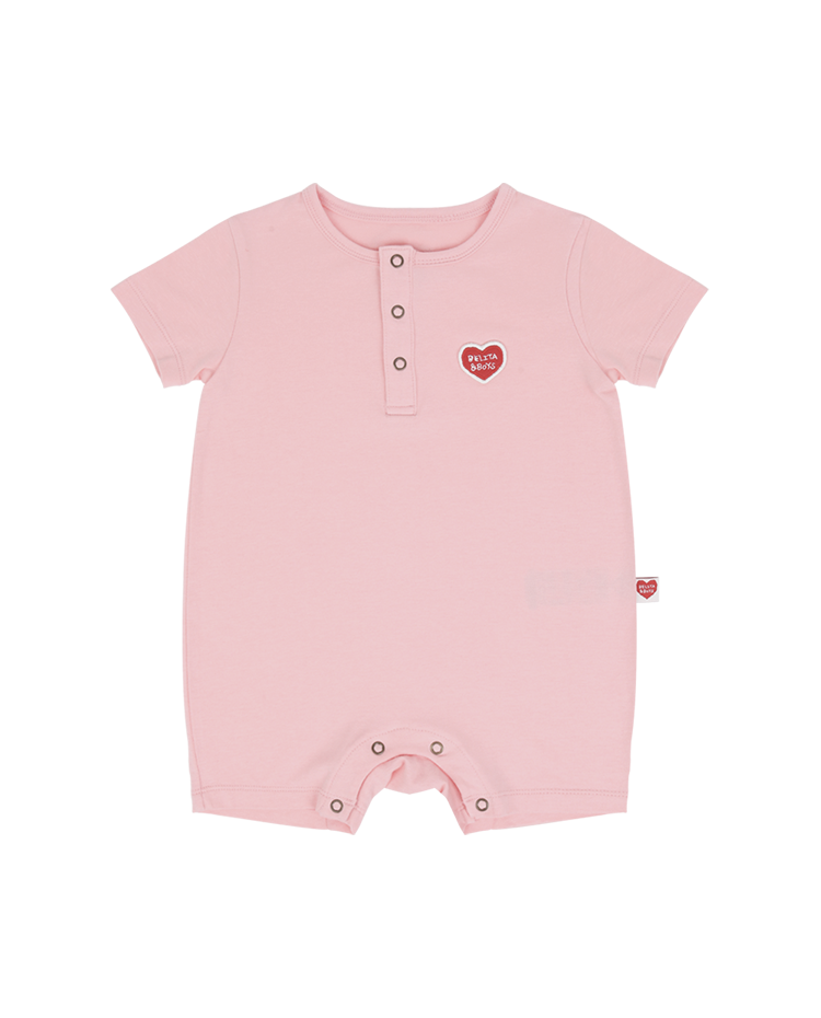 Pink BB Heart Patch Short Bodysuit