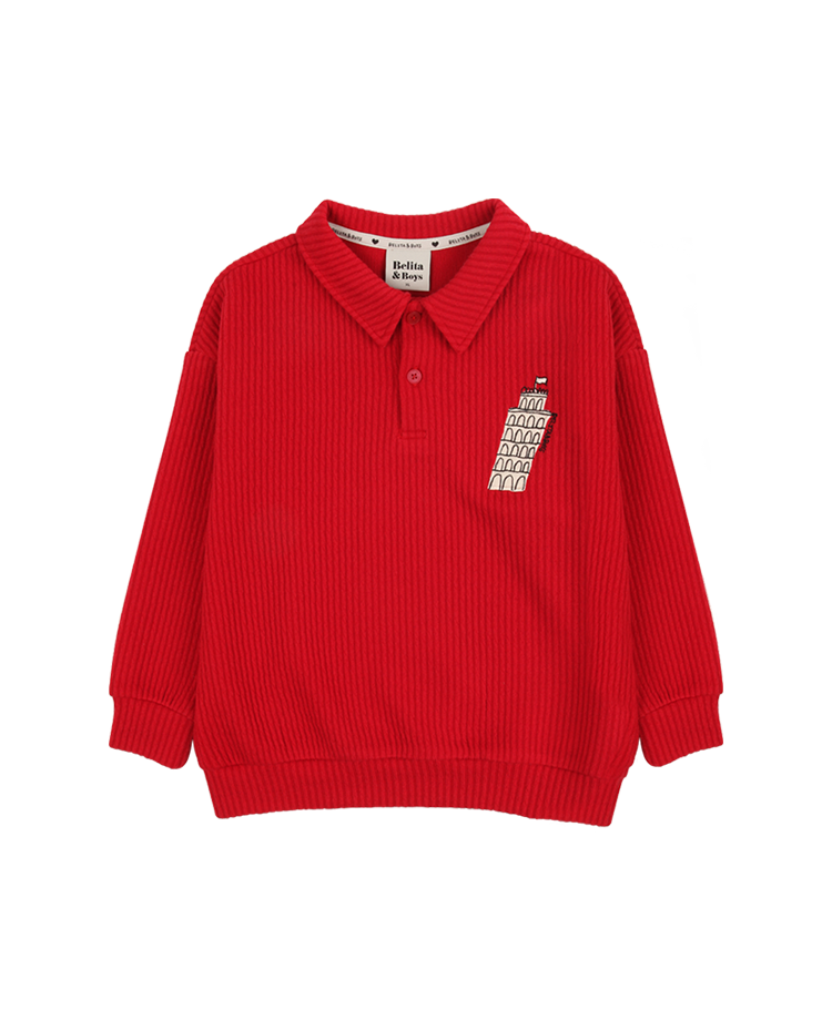 Red Tower Collar Sweatshirt