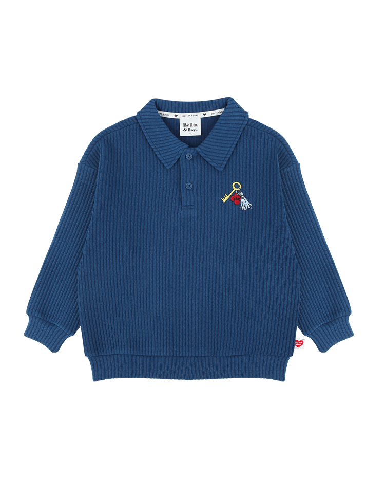 Navy Key Collar Sweatshirt