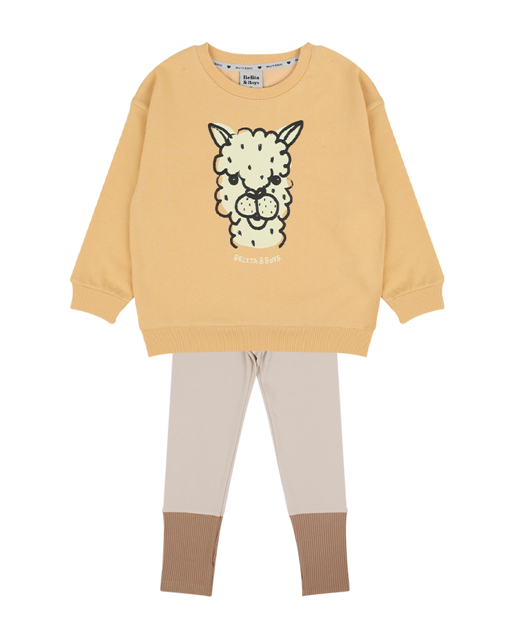 [SET] Yellow Lama Sweatshirt Leggings