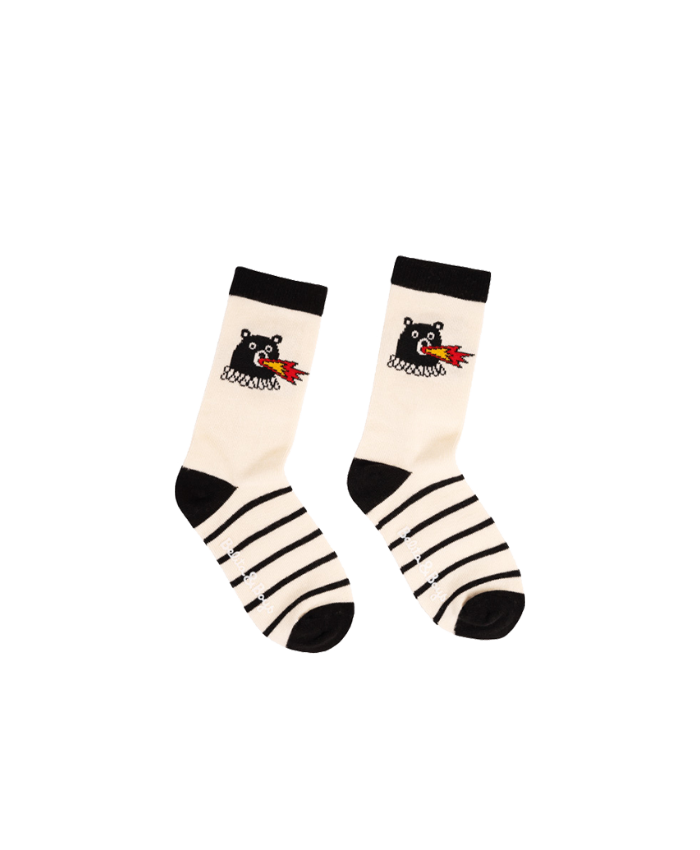 Fire Bear Striped Socks