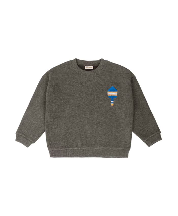Khaki Grey Float Knit Sweater