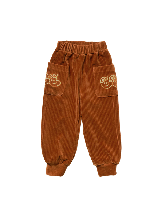 Brown Corduroy Velour Pocket Pants