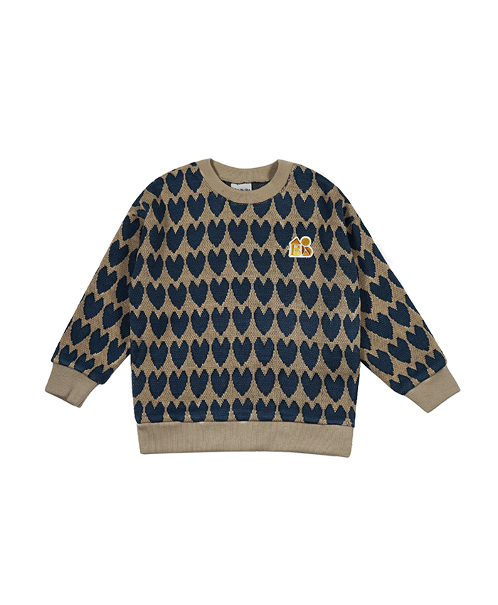Navy Heart Knit Sweater