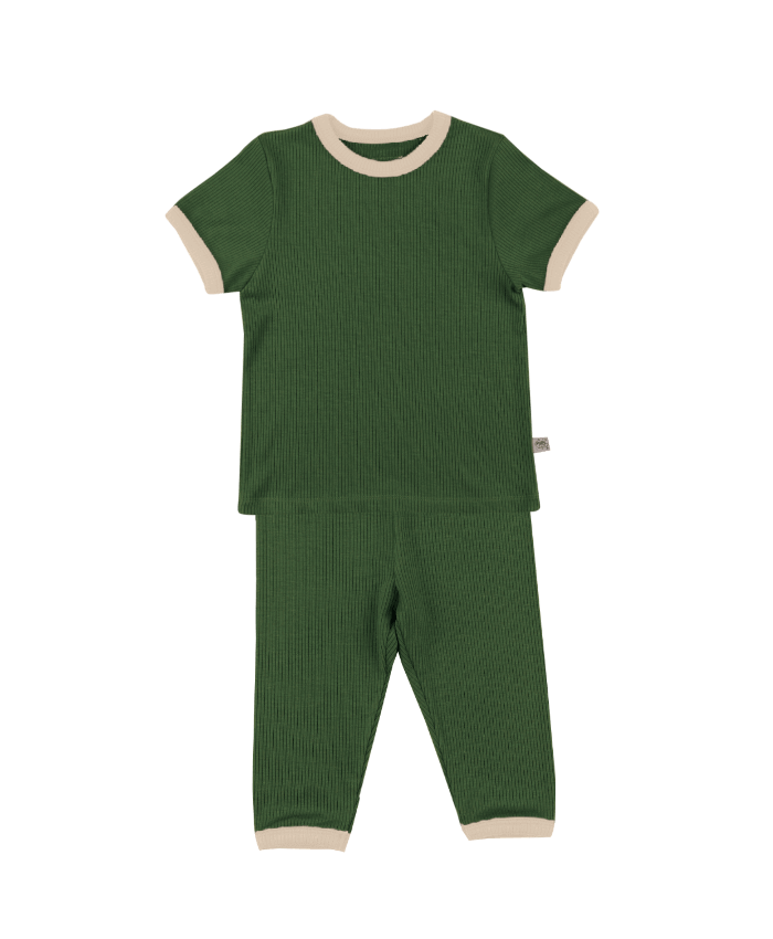 [SET] Green Solid Short Homewear
