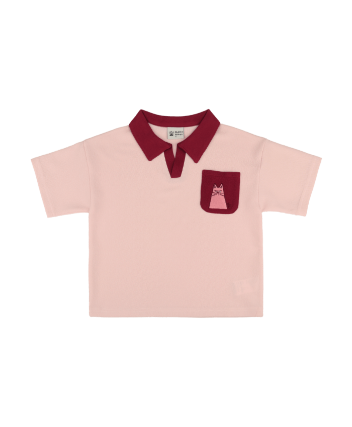 Pink Burgundy Collar Shirt