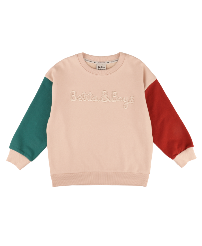 Beige Color Block BB Sweatshirt